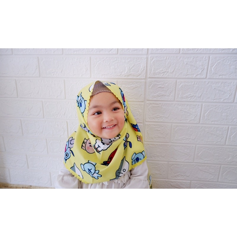 PASHMINA BT21 / PASHMINA ANAK / HIJAB ANAK / JILBAB ANAK / KERUDUNG ANAK