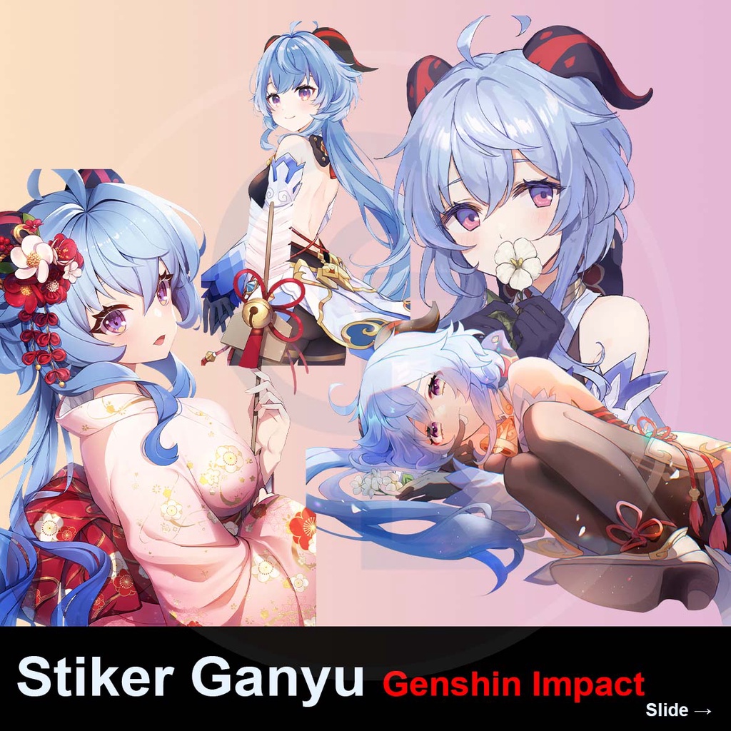 

Sticker Genshin Impact Ganyu Vinyl Tumblr Bom Waterproof HD Anime