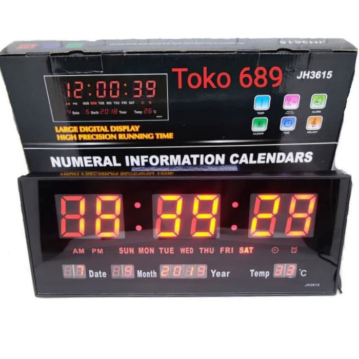 Jam Dinding Digital LED Merah 3615 - Merah