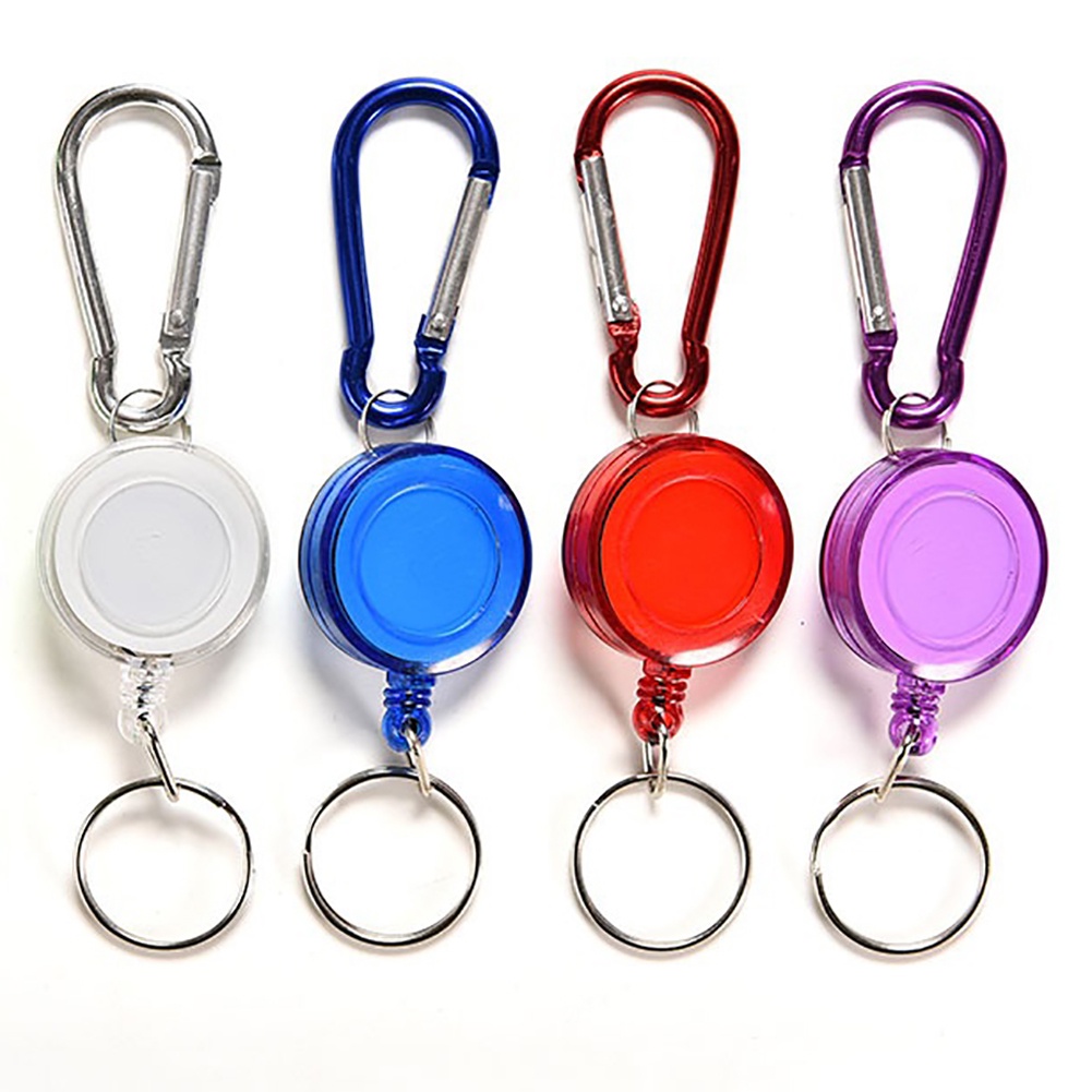 Canaan Gantungan Kunci Carabiner Holder Kartu Id / Ski Pass Retractable