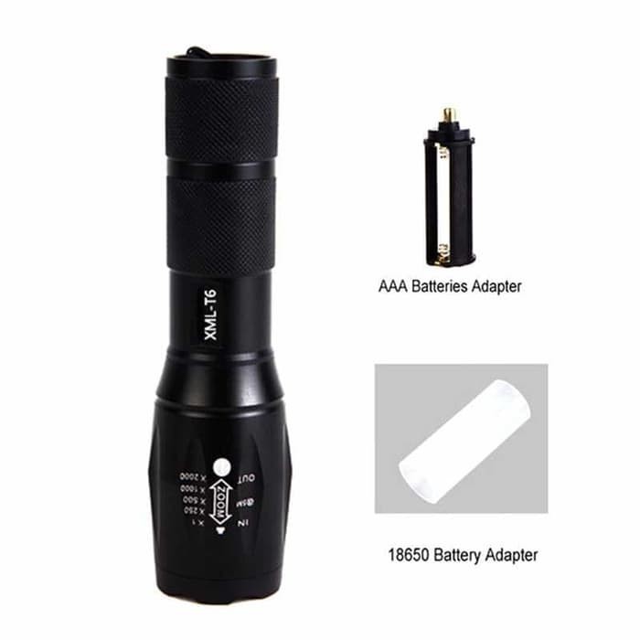 Senter Outdoor LED Cree E17 S Mini Zoom 3800 Lumens Taffware Tahan Air Waterproff XM-L T6 Tactical
