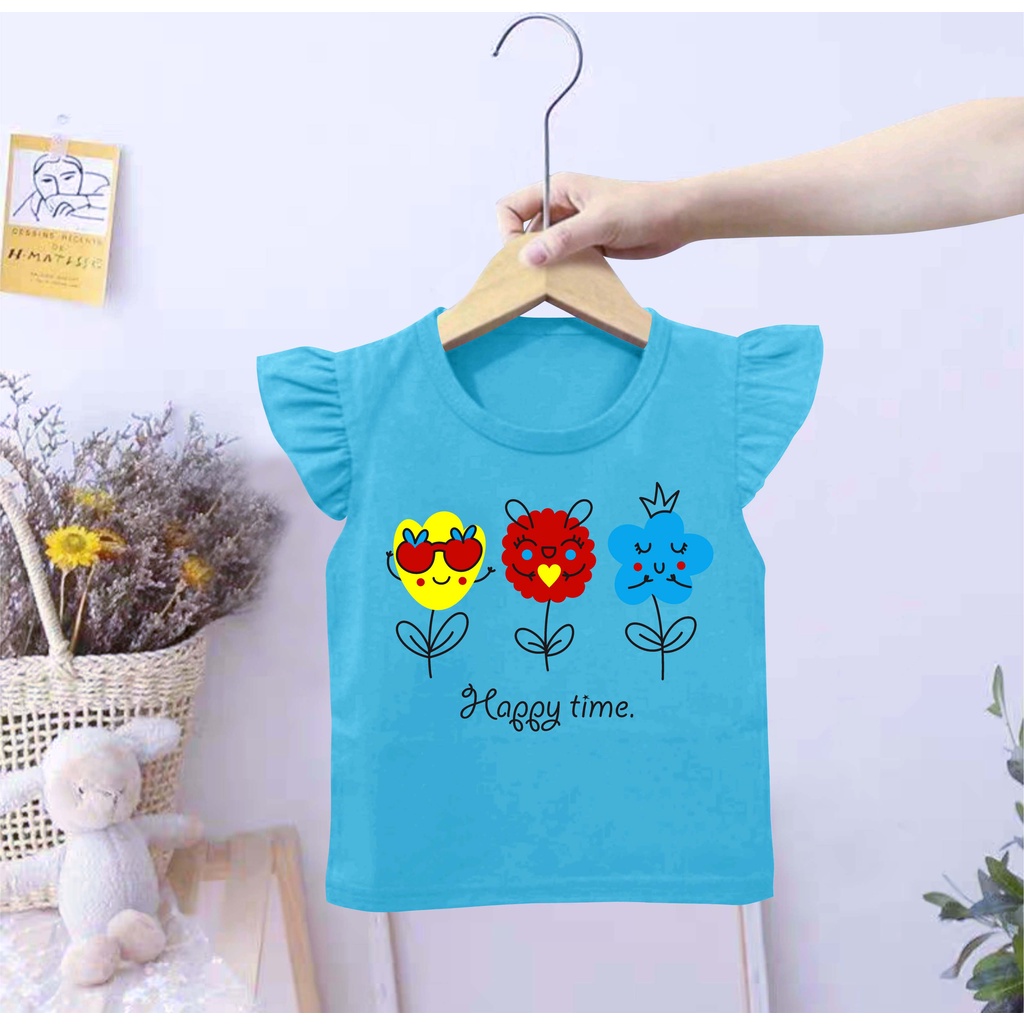 VALMELO KAOS RUFFLE TEE/BAJU KAOS ANAK PEREMPUAN/BAJUA KAOS ANAK CEWEK TANGAN RUFFLE