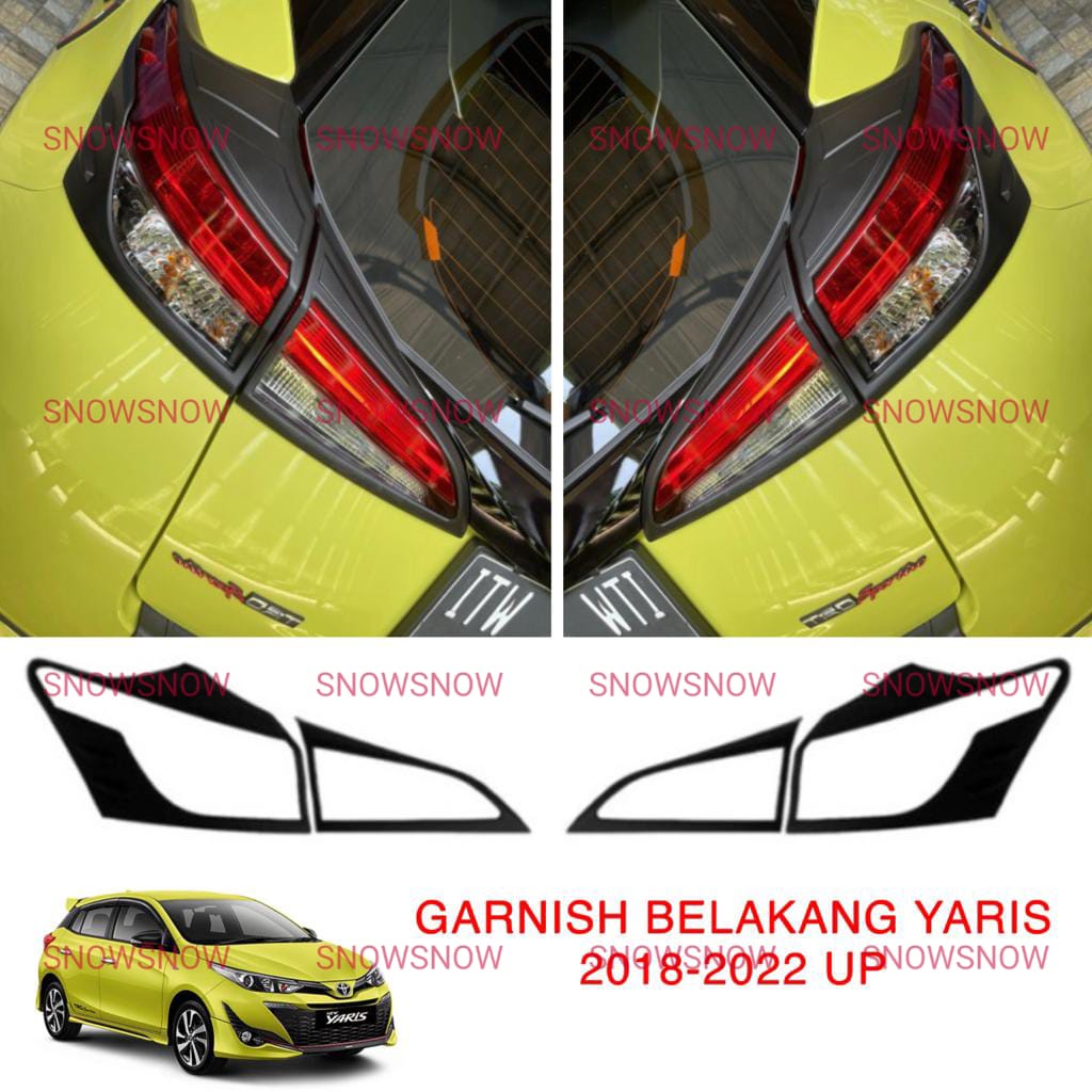Garnish Lampu Belakang New Yaris 2018 2020 2022 2023 UP Hitam Chrome
