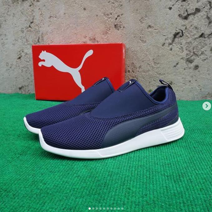 ☻ BISA DITAWAR SEPATU PRIA SLIP ON☻ PUMA ST TRAINER EVO V2 SLIP ON NAVY ORIGINAL BNIB ON SALE