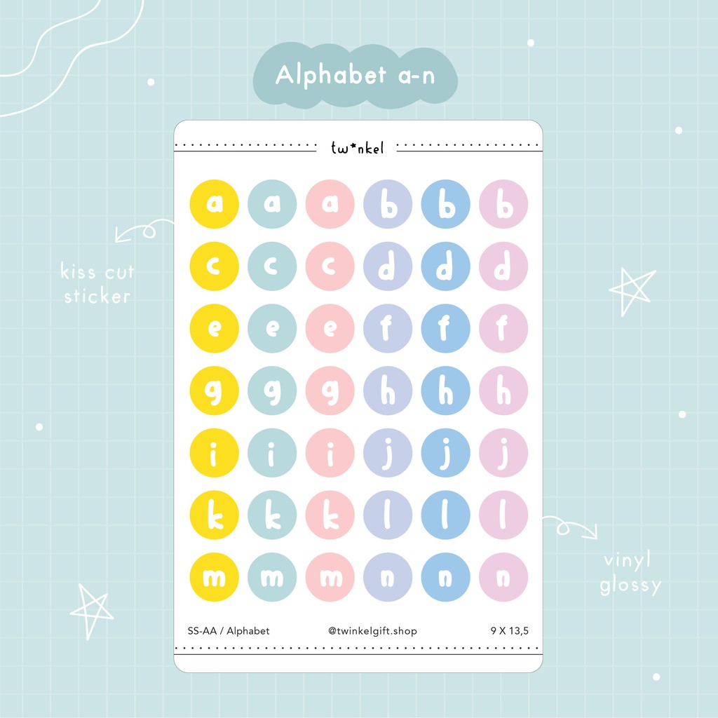 

[STICKER] Alphabet - Deco Bujo Journal Planner Sticker - Kisscut Sticker