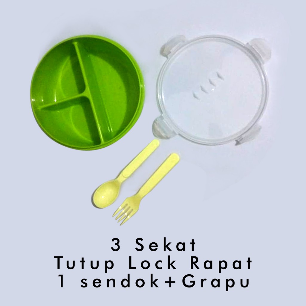 set tas bekal dan kotak makan golden sunkist bulat anti bocor food grade lunch bag waterproof