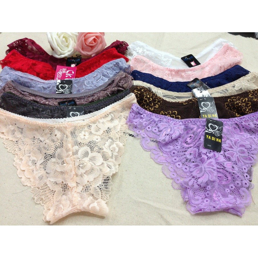 IMPORT Underwear Panties Lace Celana Dalam Renda Thong Gstring CD Biru