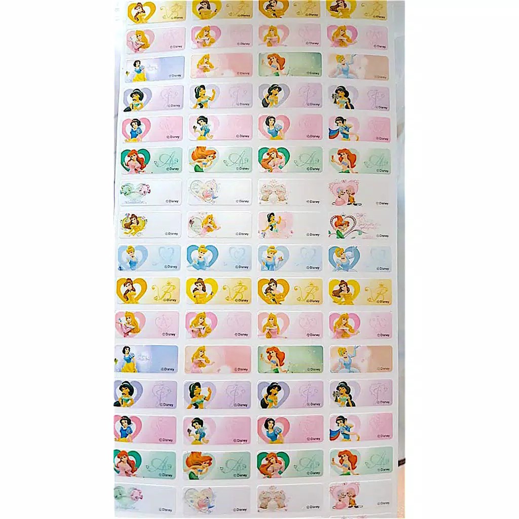 

Label nama anti air stiker waterproof Premium Fairytale Princess Ori