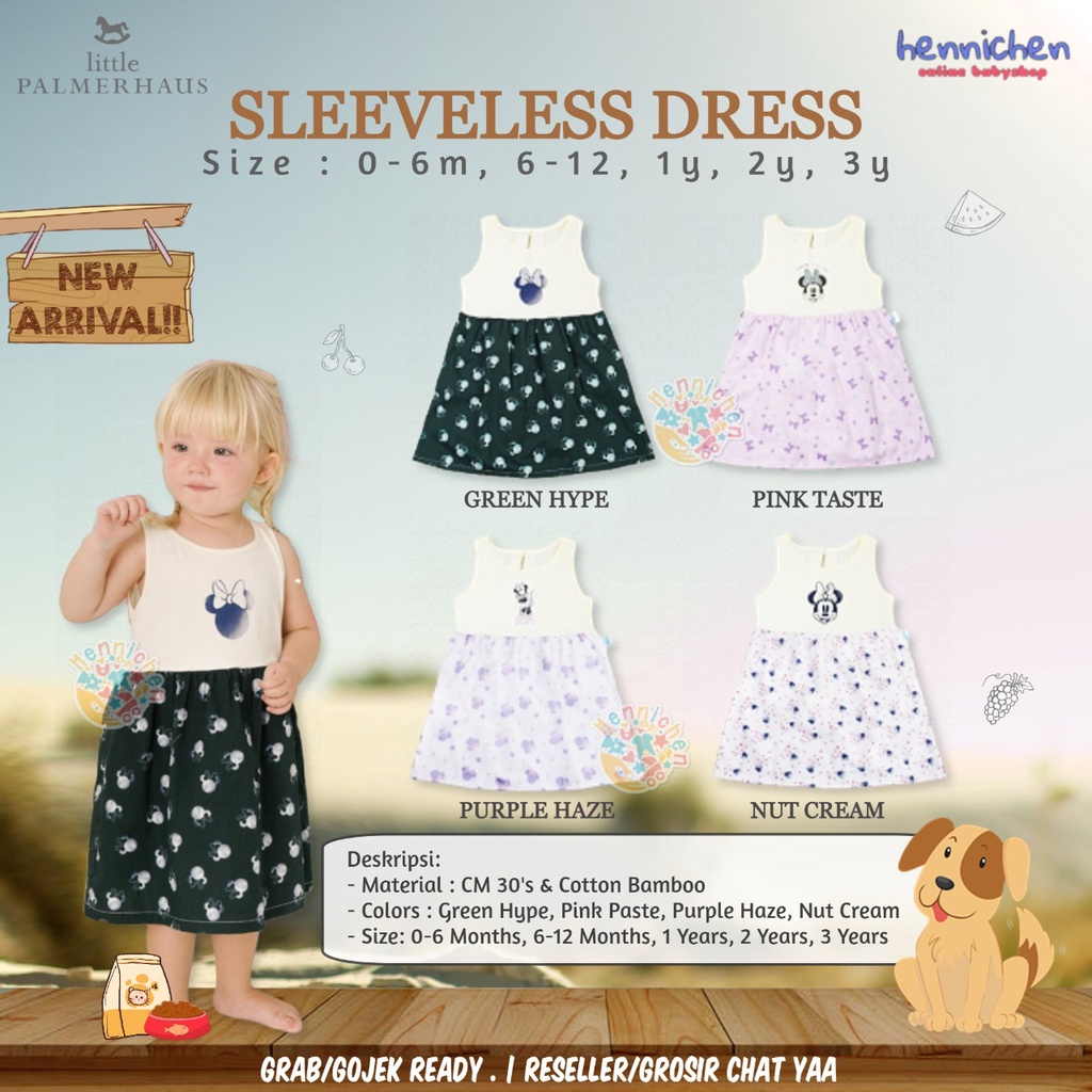 PROMO 7.7 PROMO BAJU LEBARAN LITTLE PALMERHAUS DISNEY JOLLY MICKEY SLEEVELESS DRESS DRES ANAK FASHION ANAK PEREMPUAN 0 - 3 TAHUN