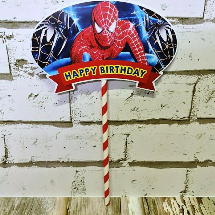 

CAKE TOPPER HAPPY BIRTHDAY SPIDERMAN/ HIASAN KUE SPIDERMAN HBD