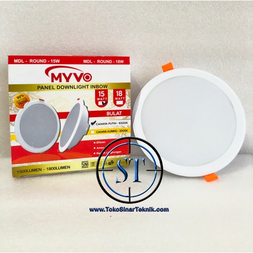 MYVO Panel LED Lighting 15W / Lampu Panel Downlight 15 Watt Ceiling Light Bolham Inbow Sorot Plafon Rumah Tipis Slim Hemat Energi Listrik