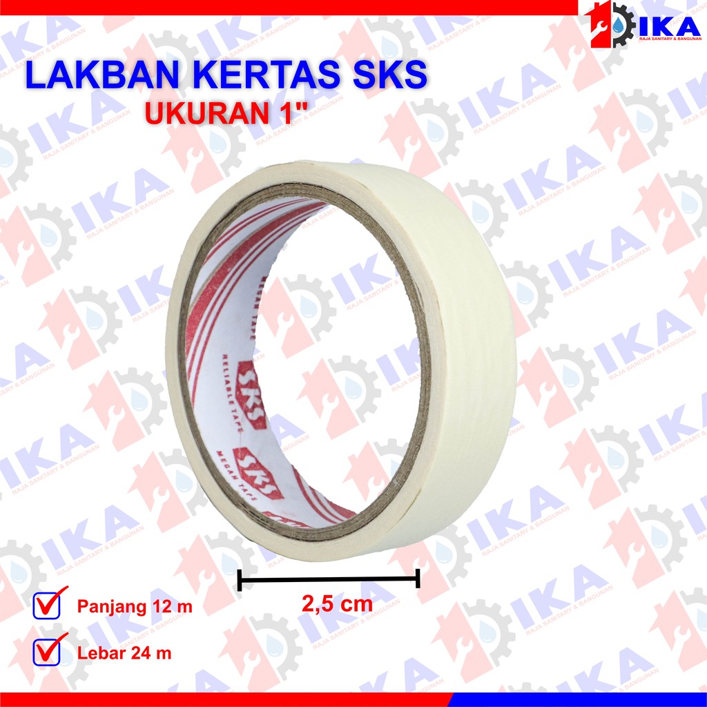Lakban Kertas Masking Tape Sks 1 Inch 24 Mm X 15 Meter Bisa Ditulis Pembatas Nge Cat M Shopee Indonesia