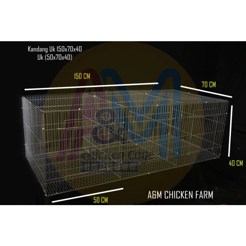 Kandang galvanis kelinci induk uk 50x70x40/hole 3 hole
