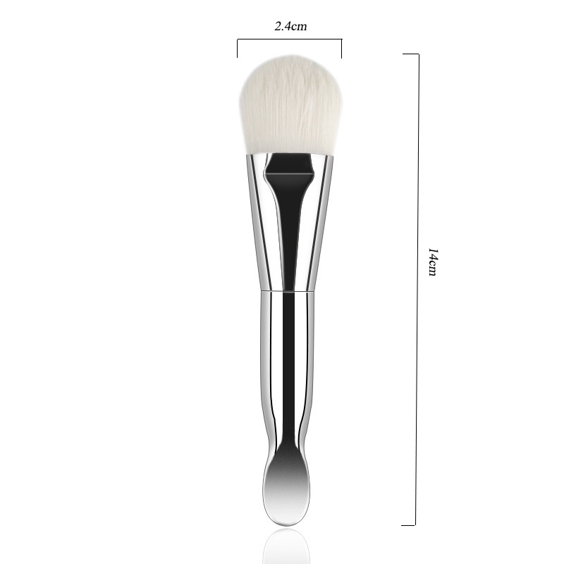 1 Pc Professional Makeup Brush / Double-headed Beauty Special Silver Rod Soft Hair Make up Brushes / Makeup Brushes Kits For Applying Foundation, Powder, Concealers, Eyeliner, Eyebrow, Eye Shadows / Daily Basic Cosmetic tools