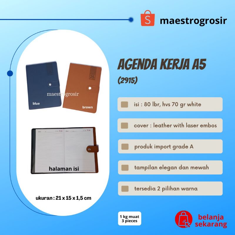 

Agenda Kerja A5 / Agenda 2915 / Bussiness Notebook / Buku Tulis