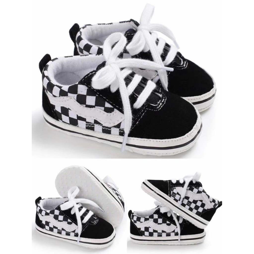 Sepatu Bayi Laki Laki Prewalker Bayi BlackWhite