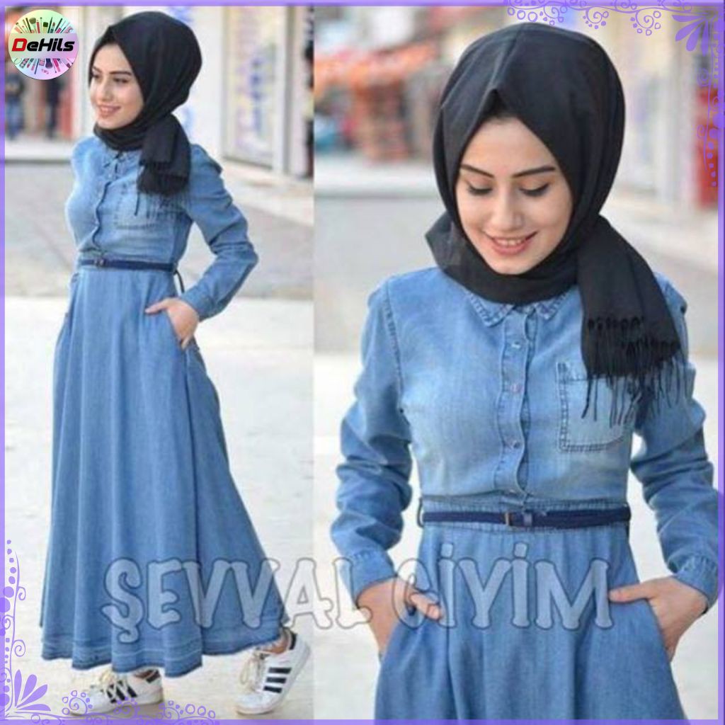 DeHils Fashion baju muslin wanita MAXI SEVAL 2 warna Promo