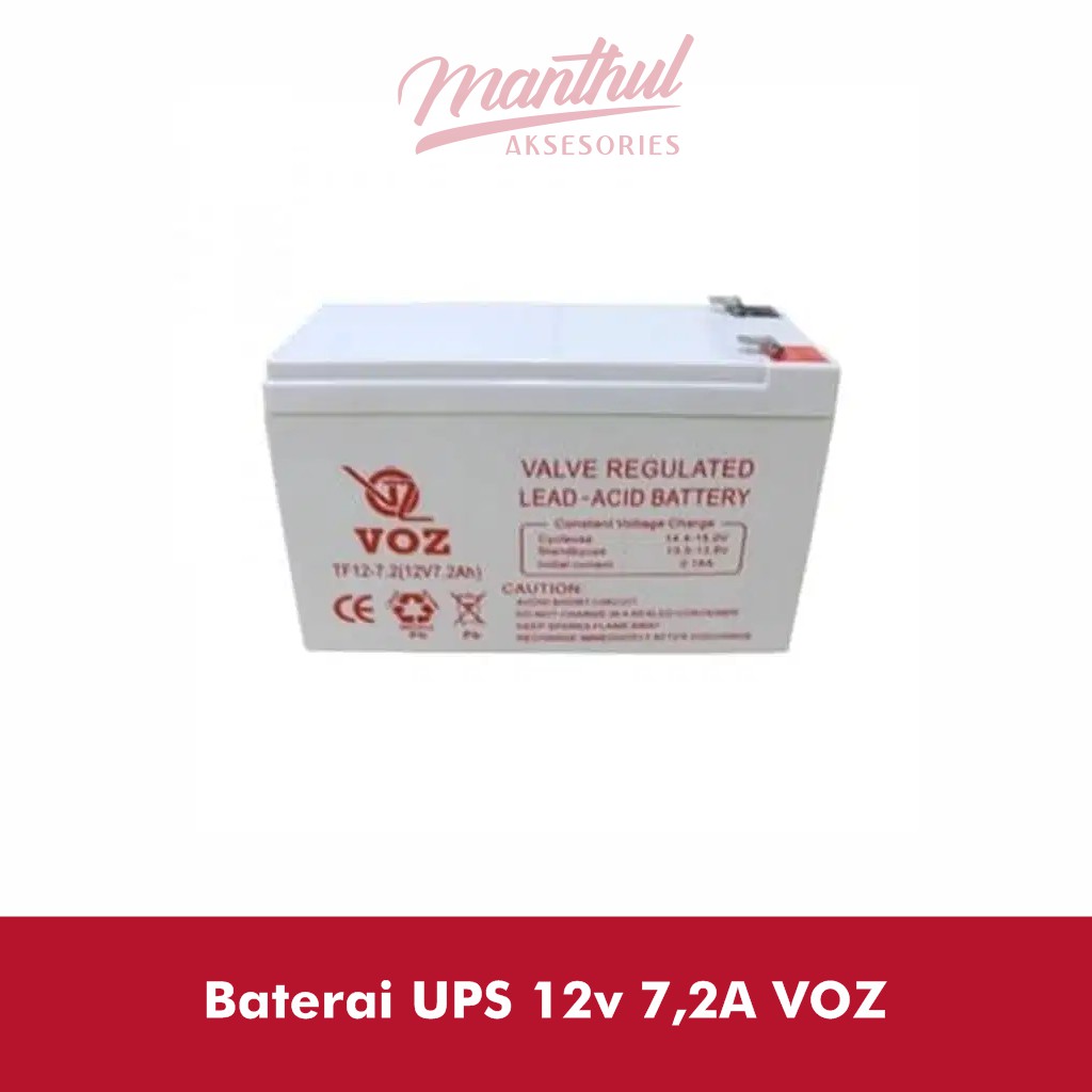 Baterai UPS 12v 7,2A VOZ Aki Battery Baterai VOZ 12v 7Ah AKI UPS 12v 7Ah