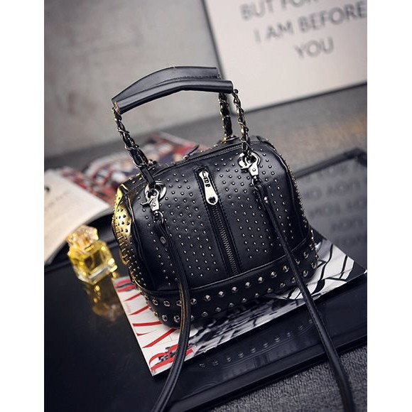 TAS SELEMPANG CHARLES AND KEITH GOSH SATCHELS HITAM KULIT WANITA IMPOR