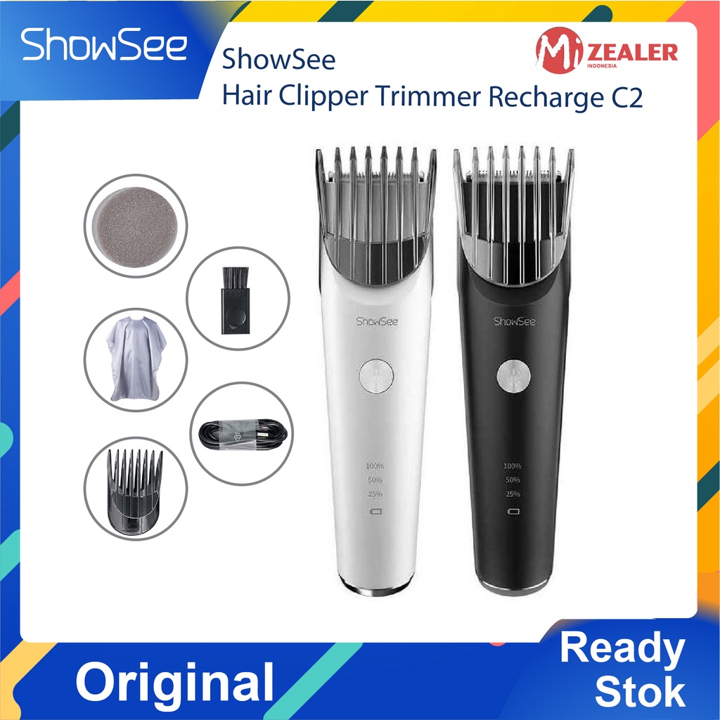 ShowSee Alat Cukur Elektrik Professional Hair Clipper Trimmer Washable USB Rechargerable C2