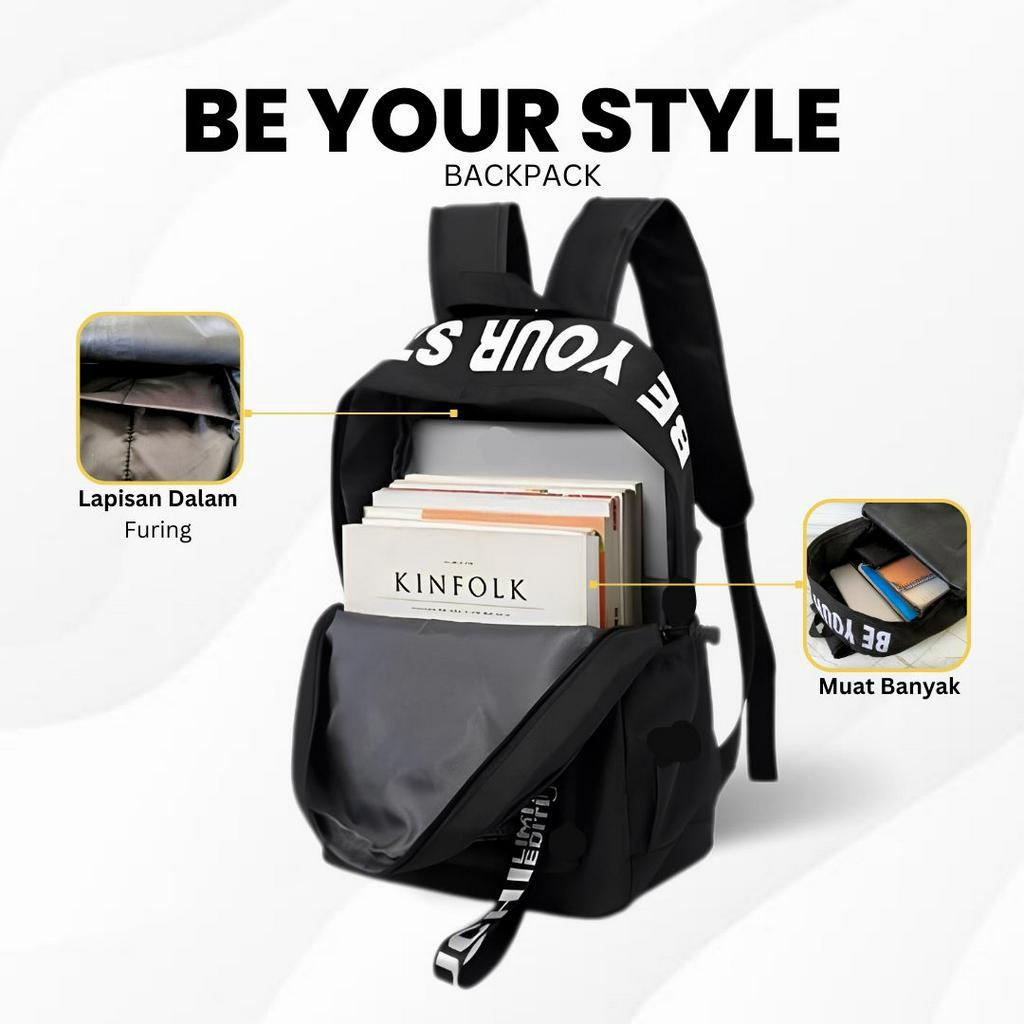 TAS RANSEL SEKOLAH PUNGGUNG GRATIS GANTUNGAN BE YOUR STYLE BESAR