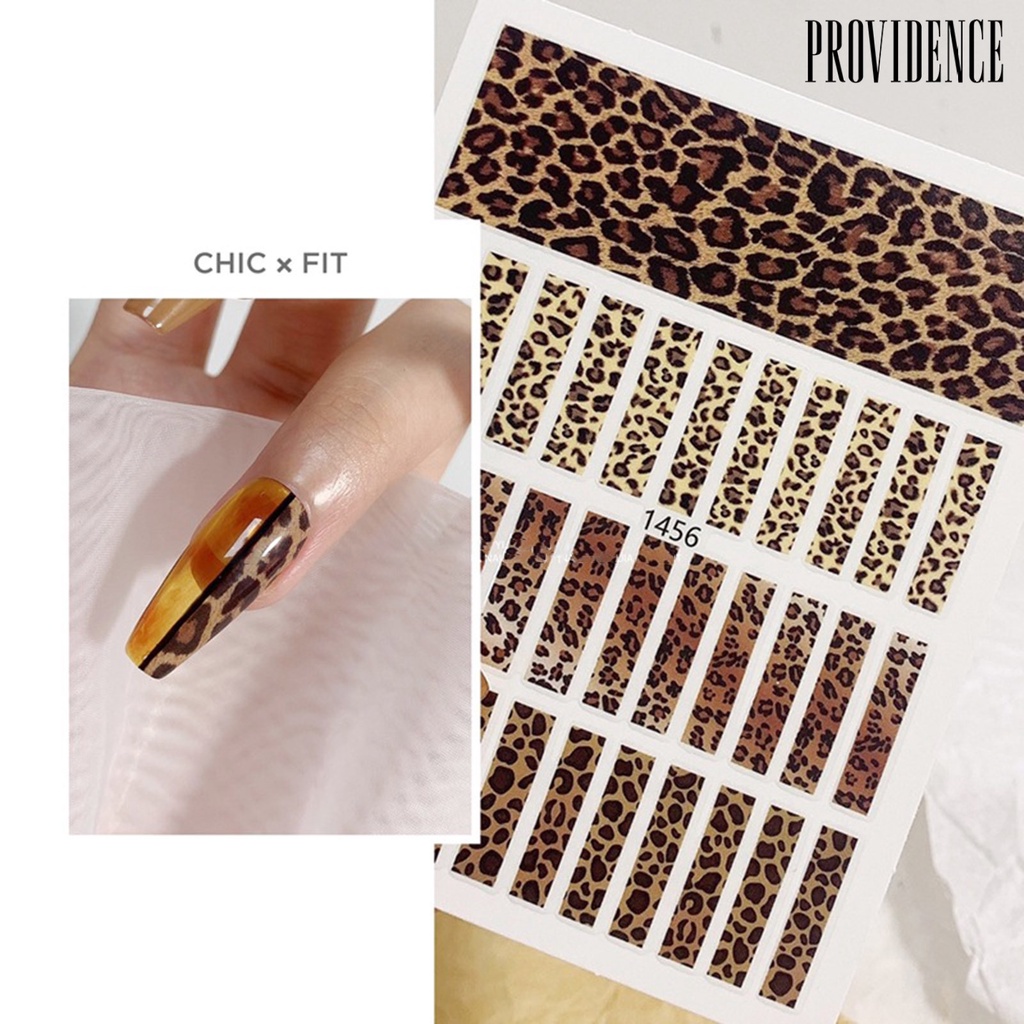 Stiker Kuku Efek 3d Motif Print Hewan Leopard Sliders Untuk Dekorasi Manicure