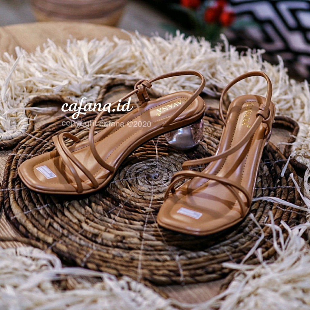 Sandal Heels Kaca Wanita Premium Saskia SDH218