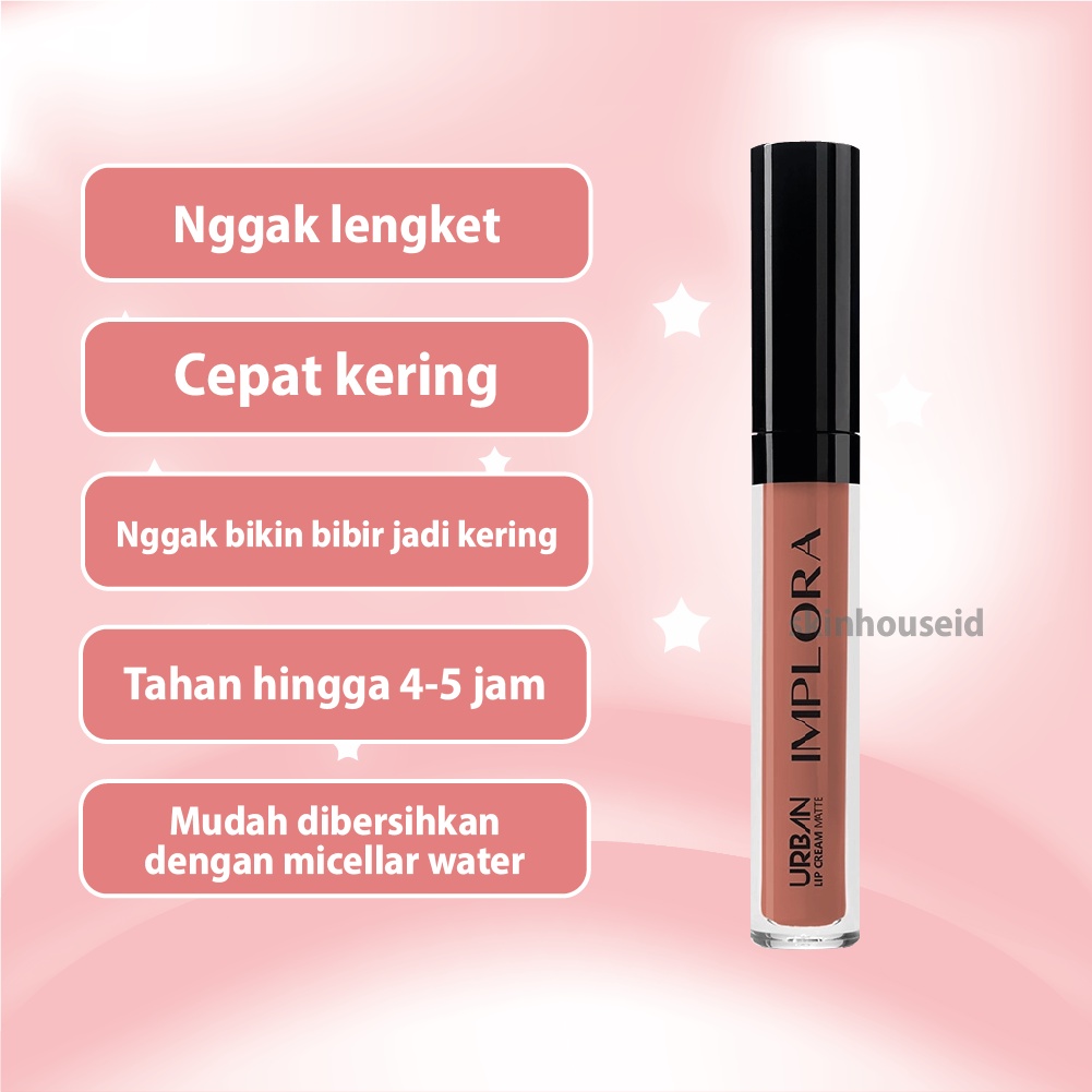 [ SKINHOUSEID ] IMPLORA LIP CREAM URBAN 01 DUSKY NUDE BPOM