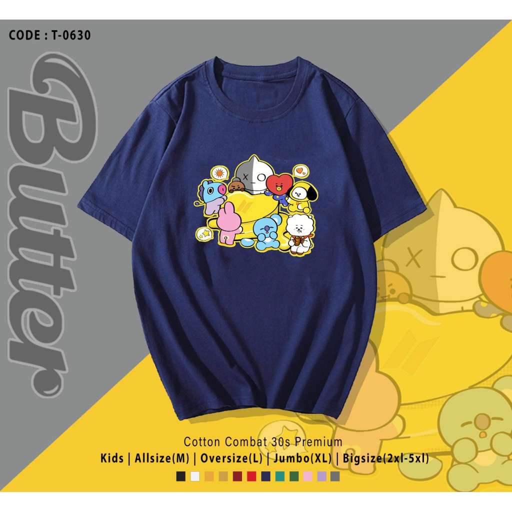 T-SHIRT / KAOS KPOP BUTTER BT21 / HARGA TERMURAH / ARMY INDONESIA