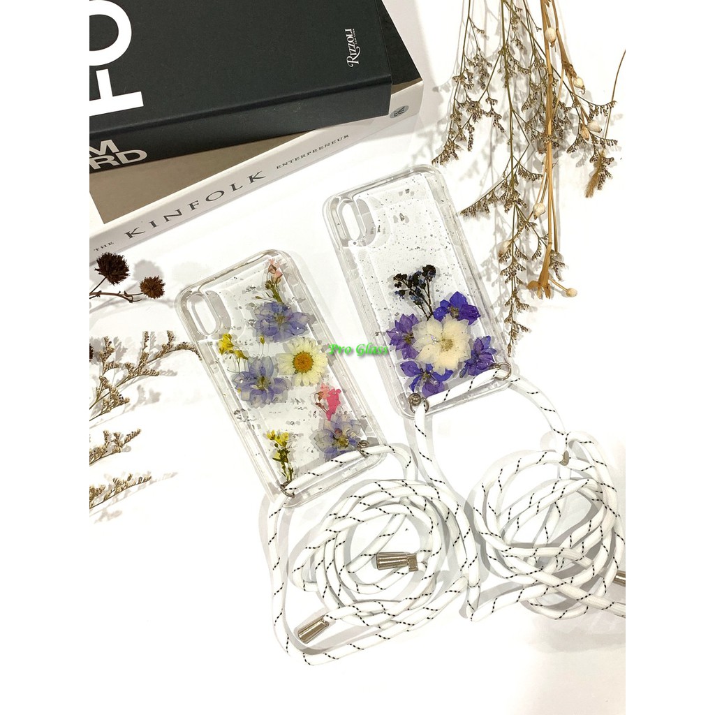 C123 Iphone  X / XS / XR / XS MAX Dried Flower Custom Sling Case Lanyard Tali