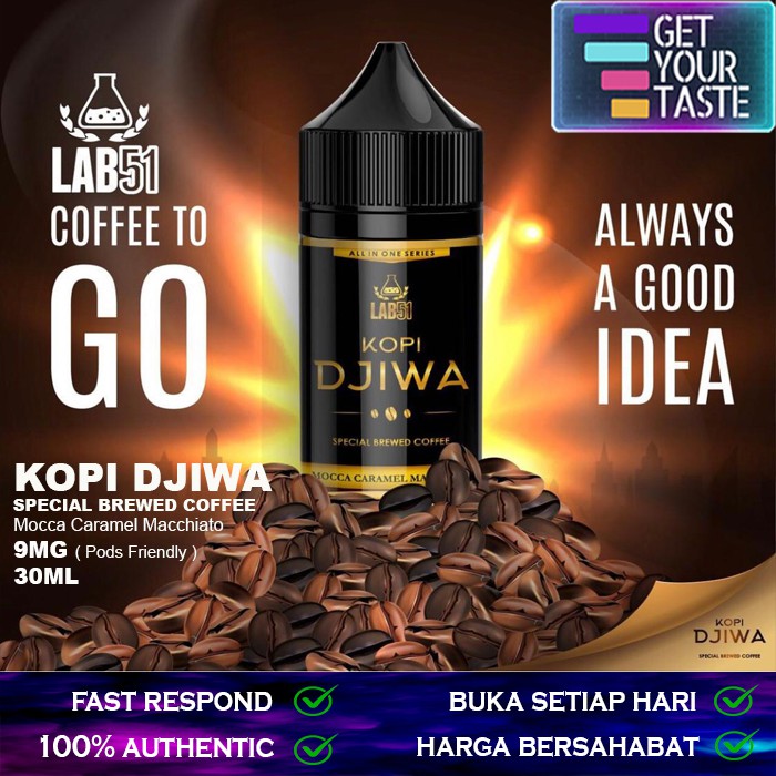 Kopi Djiwa Mocca Caramel Macchiato Pods Friendly 30ML 100% Authentic by Lab51