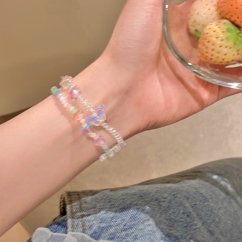 Gelang Manik-Manik Butterfly Warna-Warni Dapat Disesuaikan