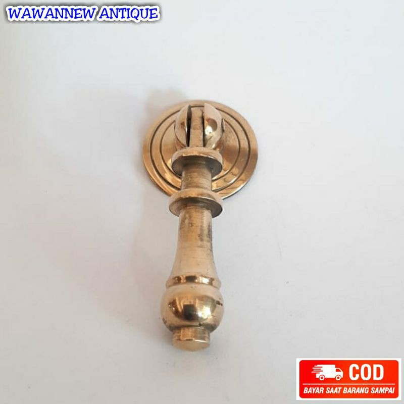 Handle / Tarikan Laci Lemari Jendela Pintu Rumah Kuningan Antik 5cm Motif Godo Ukir