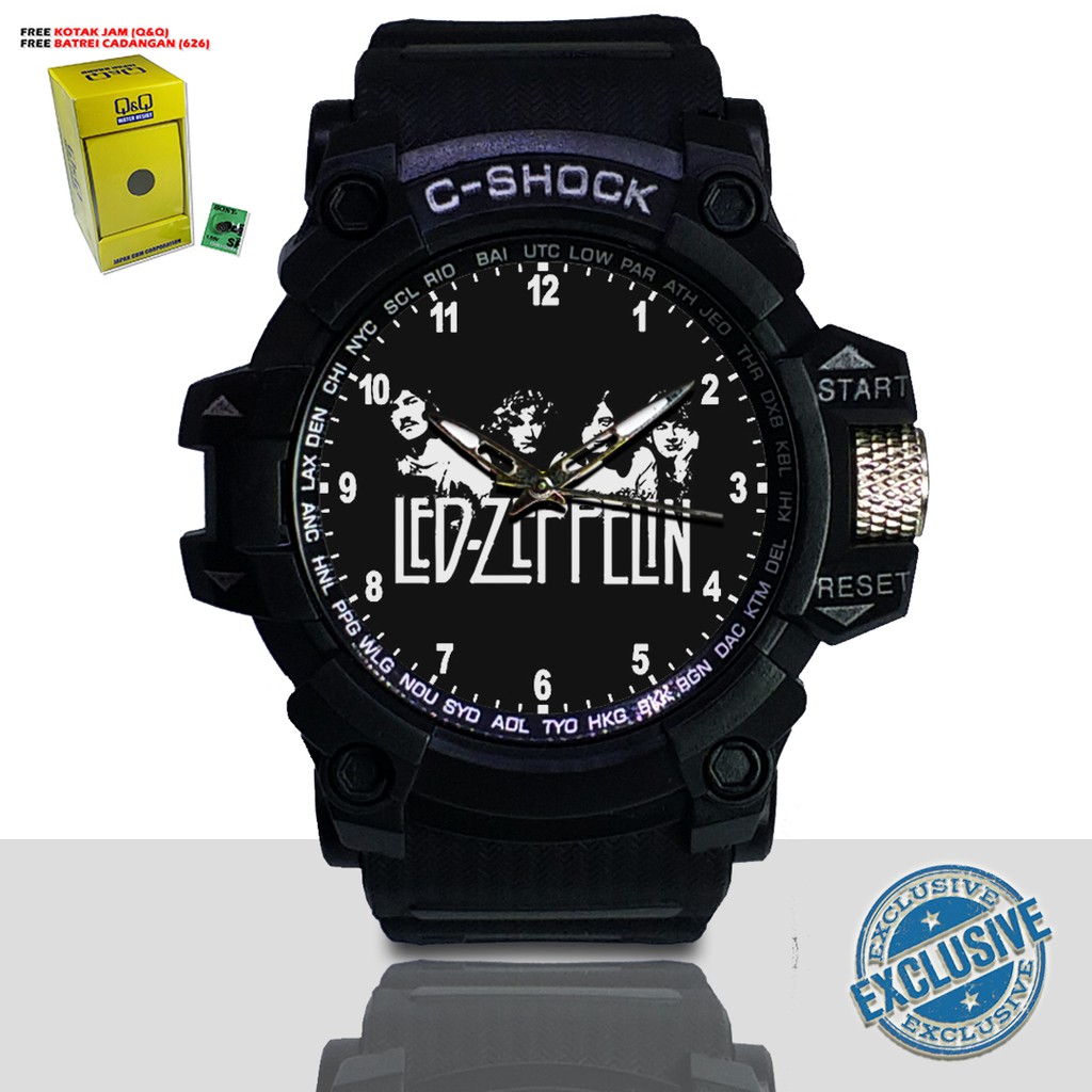 (EXCLUSIVE ) JAM TANGAN LED ZEPPELIN  WATER RESIST FREE BOX DAN BATREI - NO.17