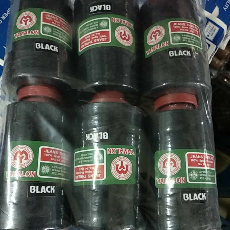 Benang Jahit Jeans 3000yard Yamalon 20/2 & 20/3 ( 1 pak 1 warna = 6 biji )