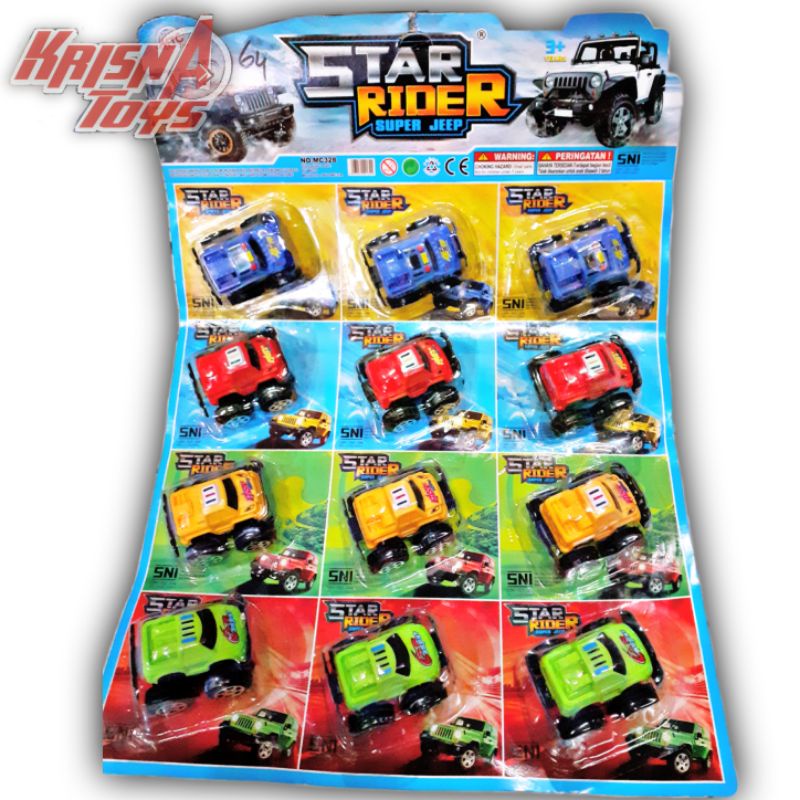 MAINAN ANAK MOBIL OFF ROAD/MOBIL JEEP/CAR ADVENTURE isi 12 pcs/Lembar