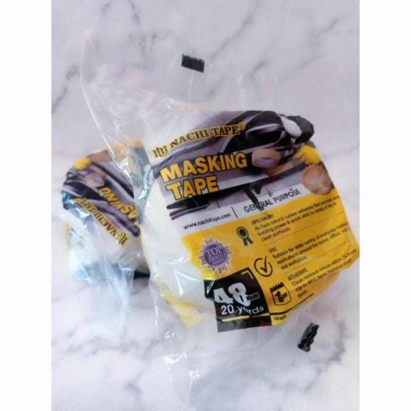 

Masking Tape Nachi, Lakban Kertas Merk Nachi 2 inch / 48 mm x 20 Yard Selotip Kertas daya Rekat Kuat