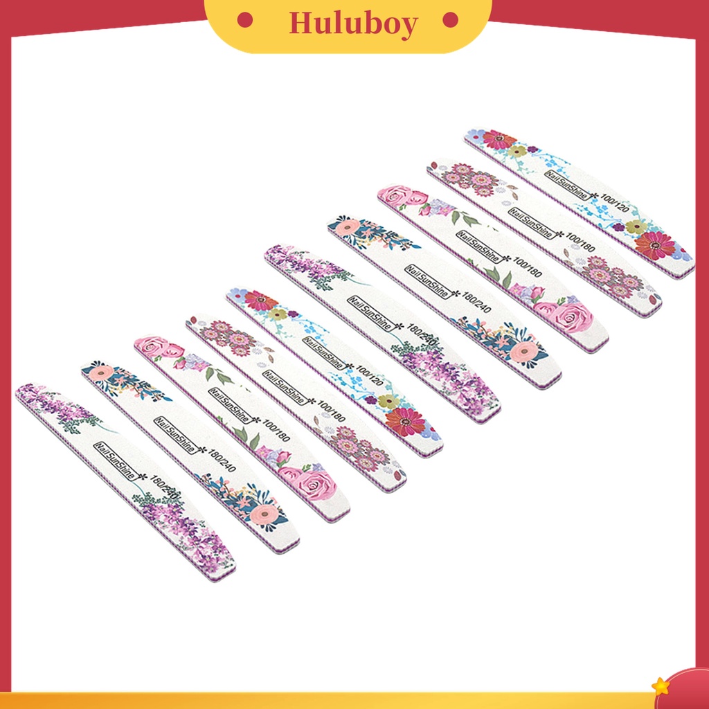 Huluboy Huluboy♡ 10pcs Alat Kikir Kuku DIY Bentuk Bulan Sabit / Bunga Untuk Wanita