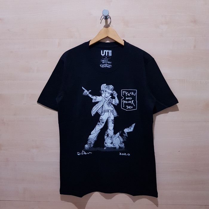 KAOS T SHIRT UNIQLO X DANIEL ARSHAM X POKEMON TEE BLACK - M