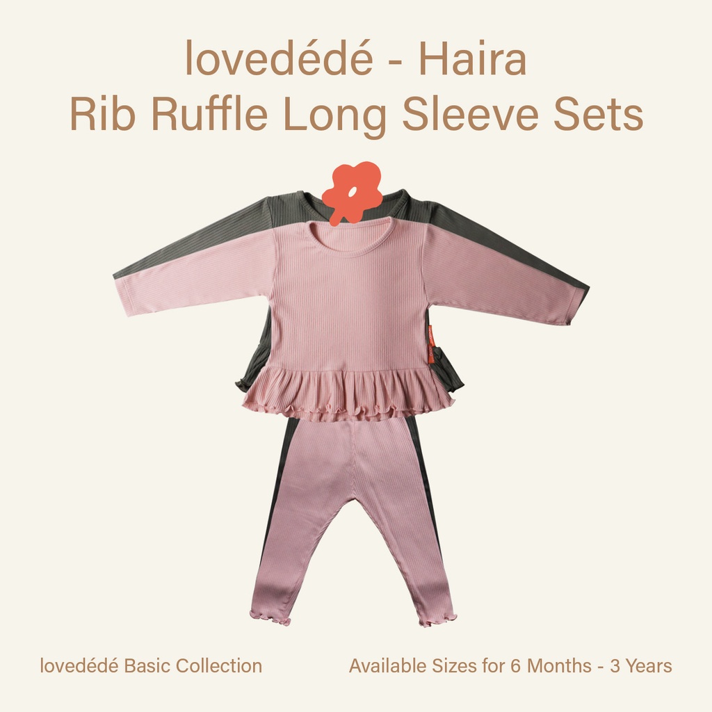 Lovedede Piyama Rib Cotton Lembut Haira Pergi Lucu Fashion Anak Bayi Perempuan Cewek Terlaris Lucu