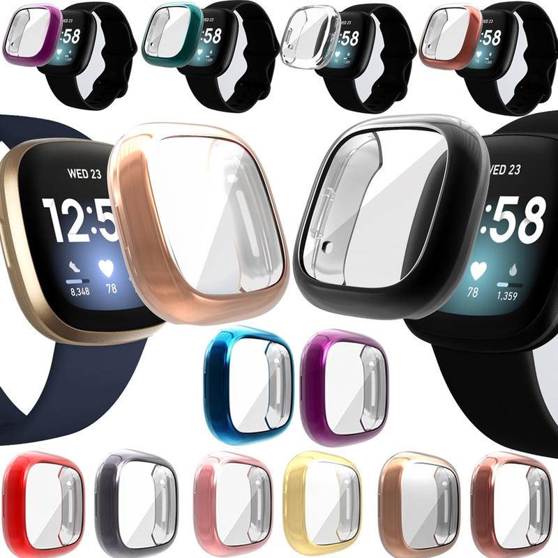 Soft Case Pelindung Layar Bahan Tpu Untuk Fitbit Versa 3 2 Versa3 Versa2 Sense Smart Watch Bumper Plating