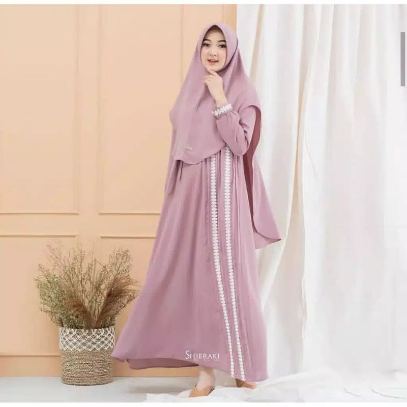 Denada syar'iterbaru | dress hijabcasual | pakaian dress khimar | pakaian wanita(DRESS+KHIMAR)2023