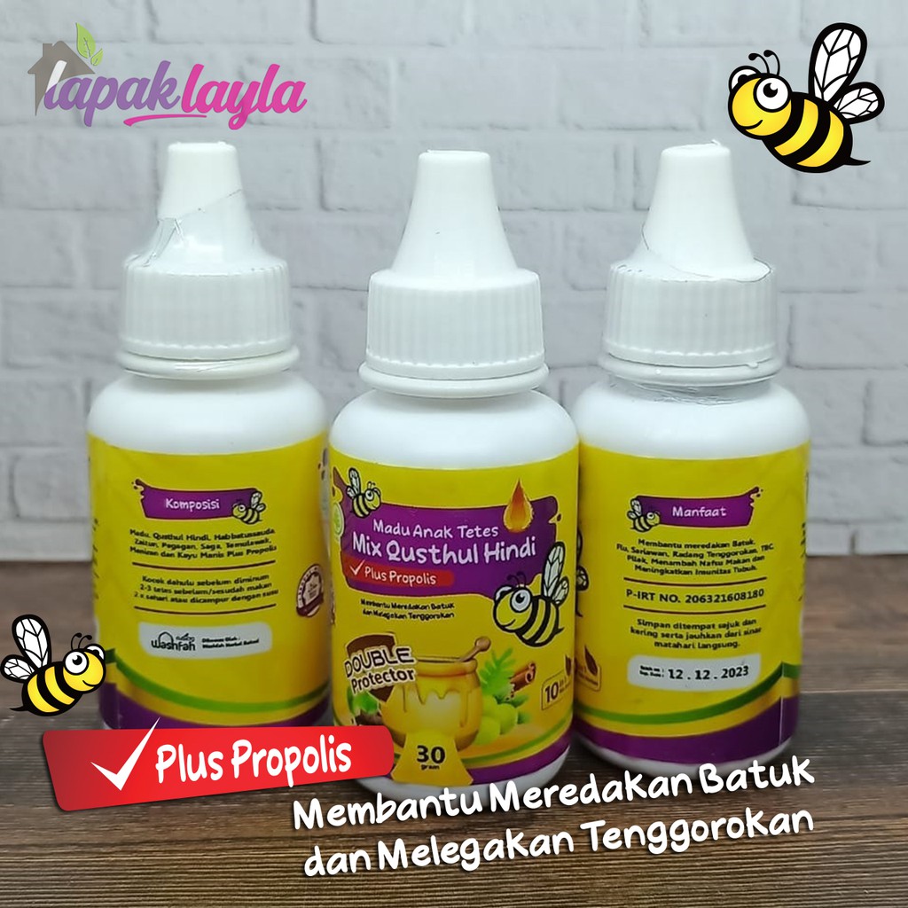 Madu Anak Tetes plus QUSTHUL HINDI &amp; PROPOLIS 30 ML