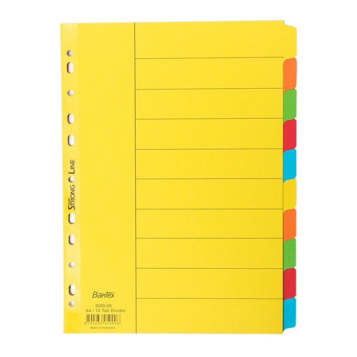 

Bantex Cardboard Divider & Indexes A4 (10 pages) #6050 00
