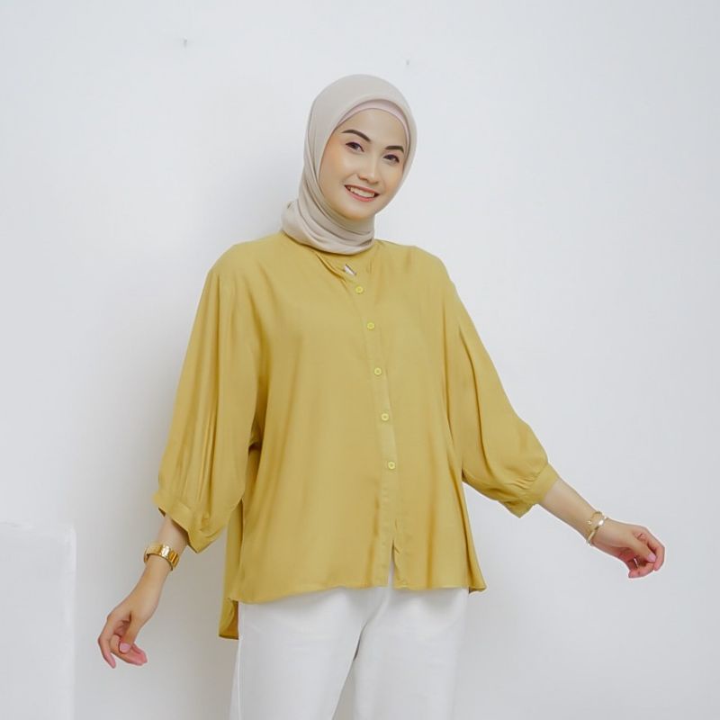 SORAYA BLOUSE WANITA RAYON TWILL / Kemeja Twill / Sofwa Top