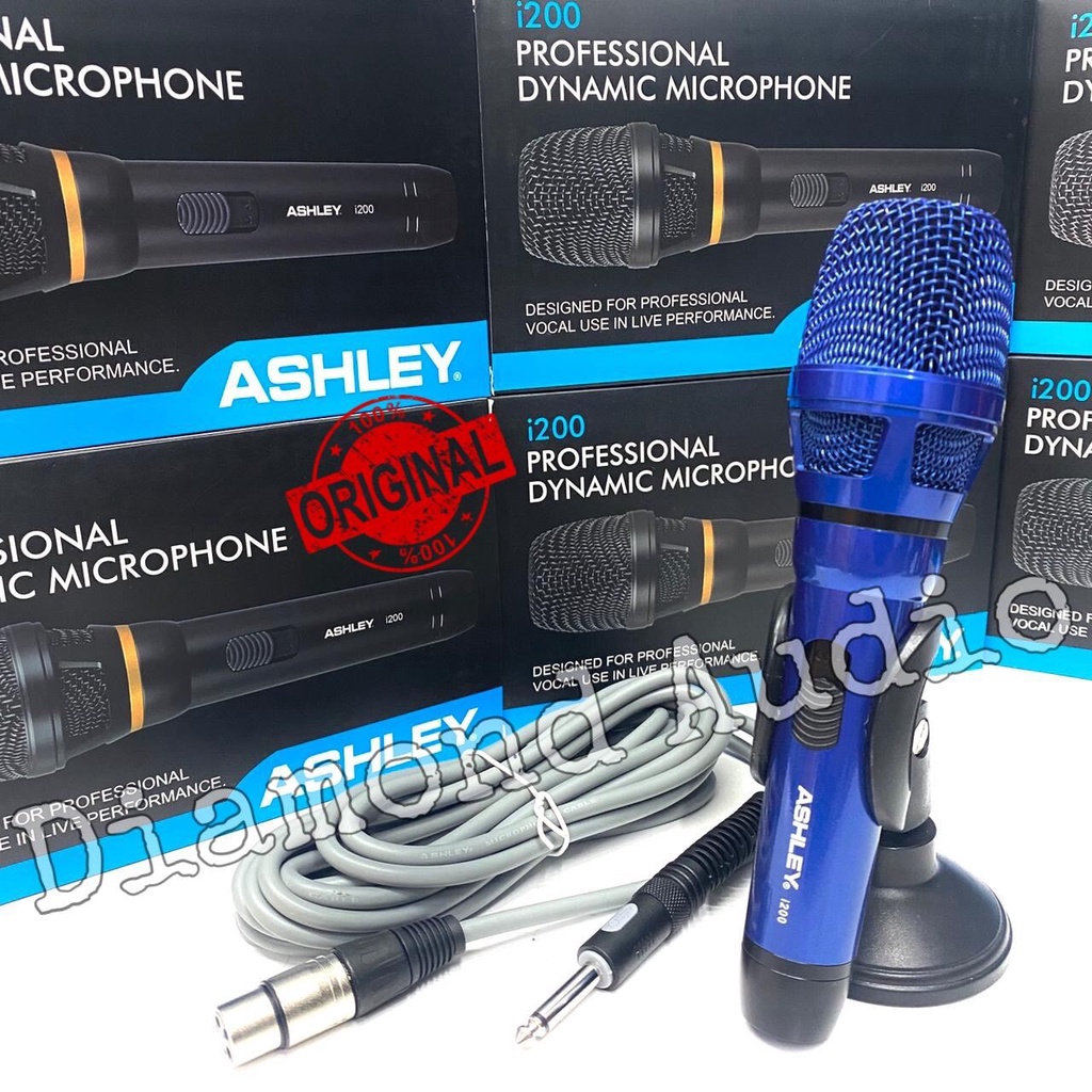 Mic Kabel Ashley I 200 Blue Dynamic Original Microphone Cable I200 ( BISA COD )