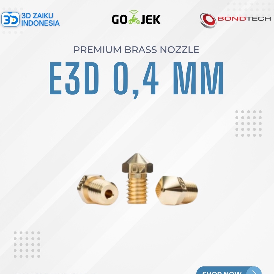 Original Bondtech E3D Premium Brass Nozzle 0,4 mm