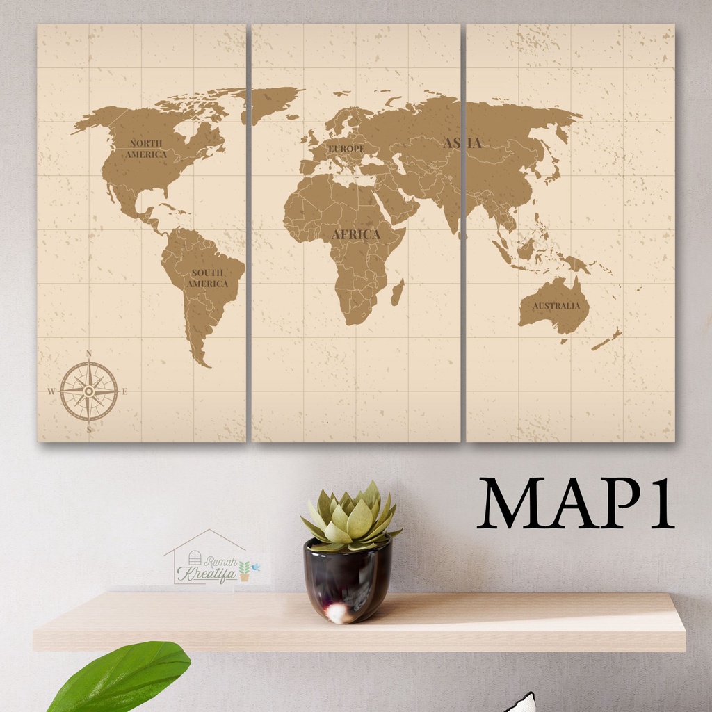Hiasan DInding Kamar Dekorasi Rumah Pajangan World Map Peta Dunia Peta Indonesia Poster Kayu