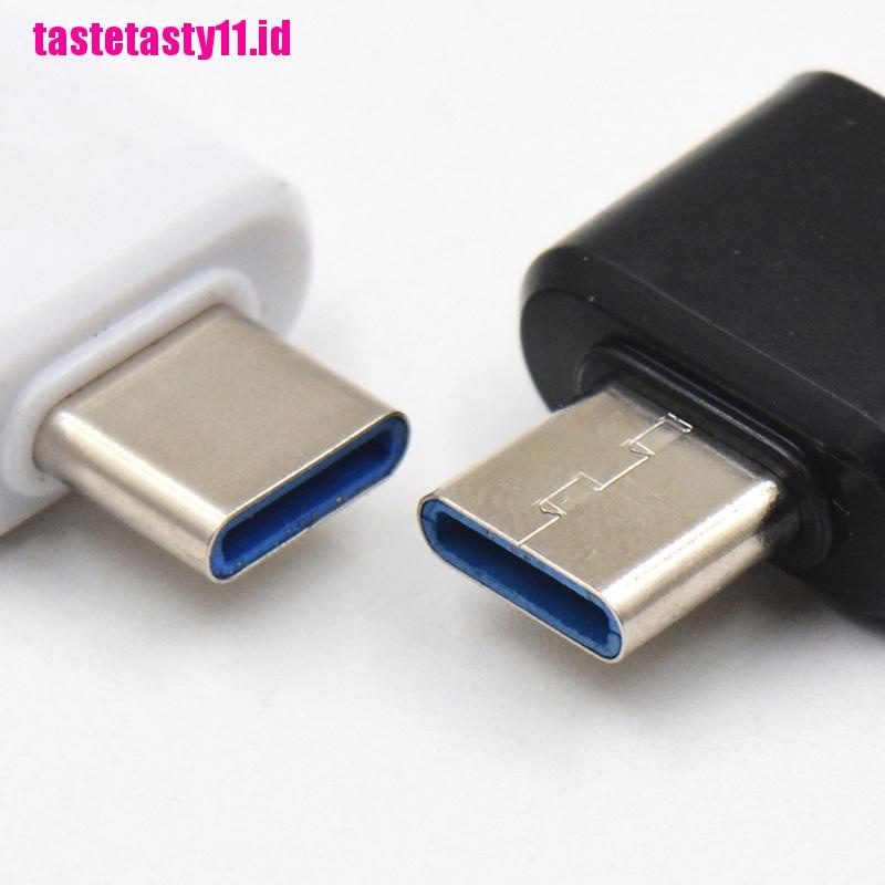 2 Pcs Adaptor Konverter Data USB Tipe C Male Ke USB 2.0 Female OTG