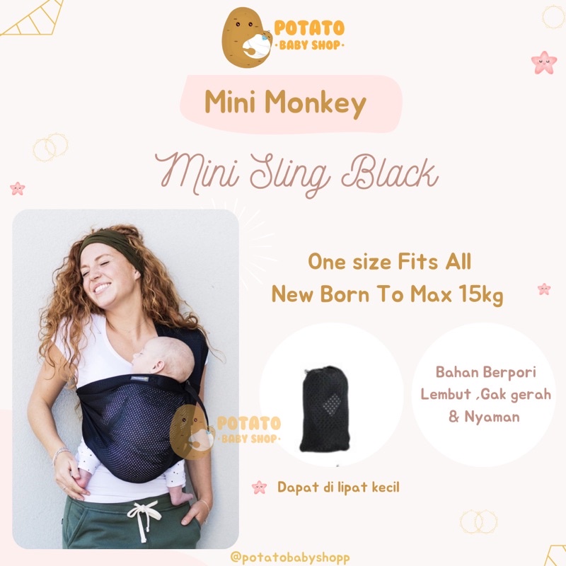 Minimonkey Mini Sling Mesh / Gendongan 2in1 Mini Monkey